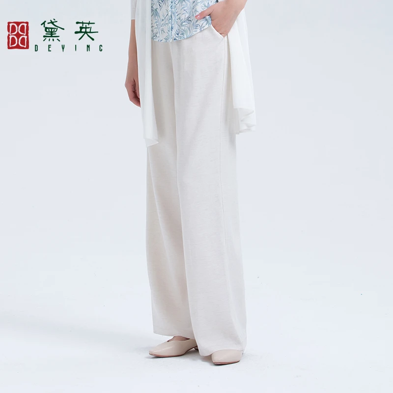 黛英白色垂感直筒宽松裤百搭时尚外穿KAM2415
