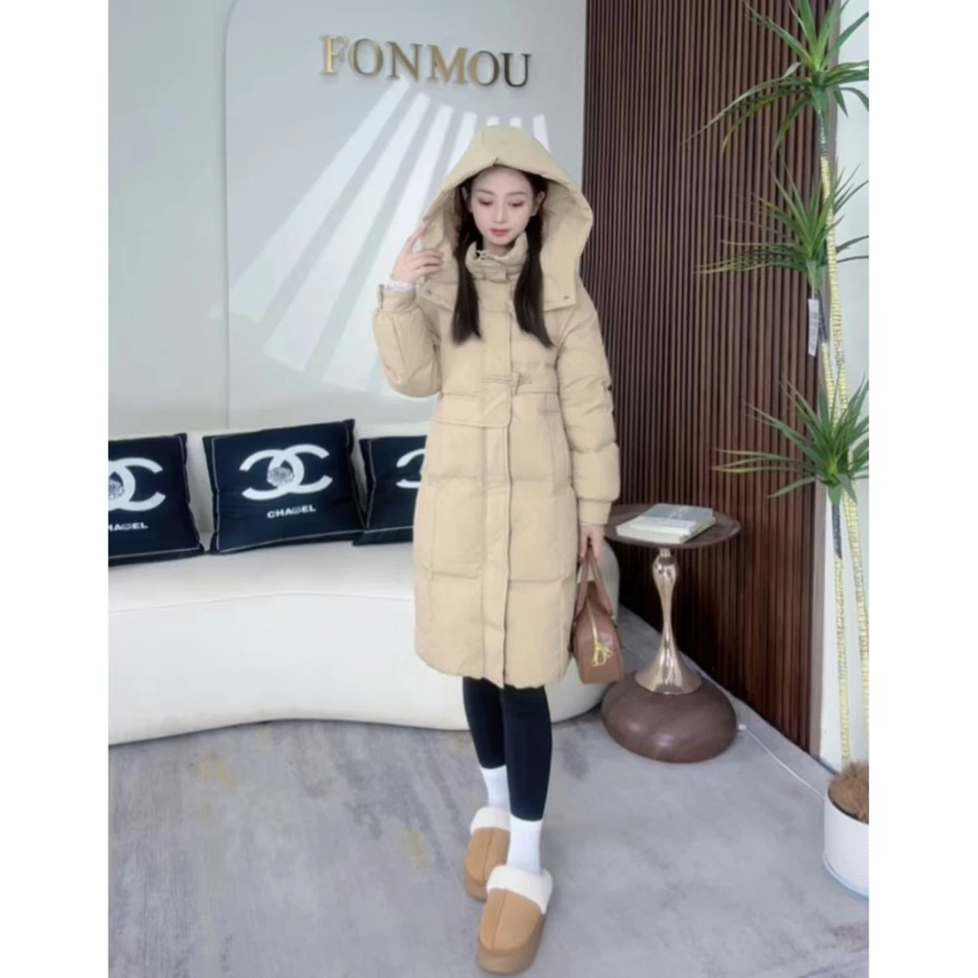 2024冬小个子定制设计感时尚潮流宽松牛角扣羽绒服加厚羽绒服093