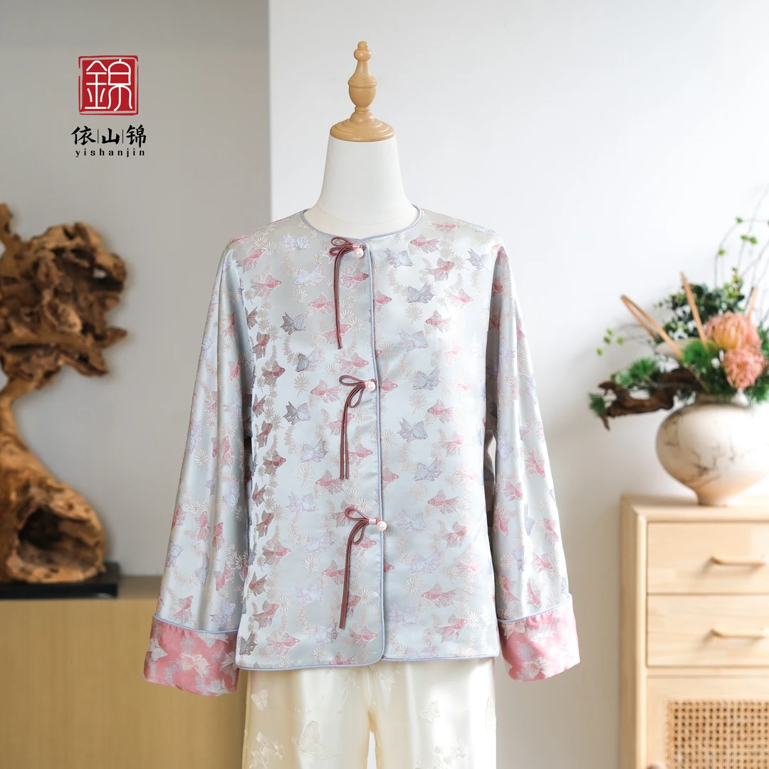 【11月8日】【有余】桑蚕丝新中式上衣 国风圆领长袖开襟 24W0117