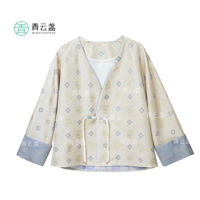 【艺禾】100桑蚕丝国风长袖上衣 斜襟新中式汉服·24W0157