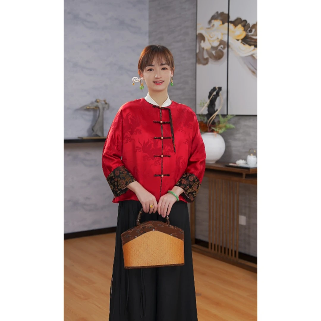 【10月12日】『玄凤』复古国风中式宋锦提花改良外套汉服 5114