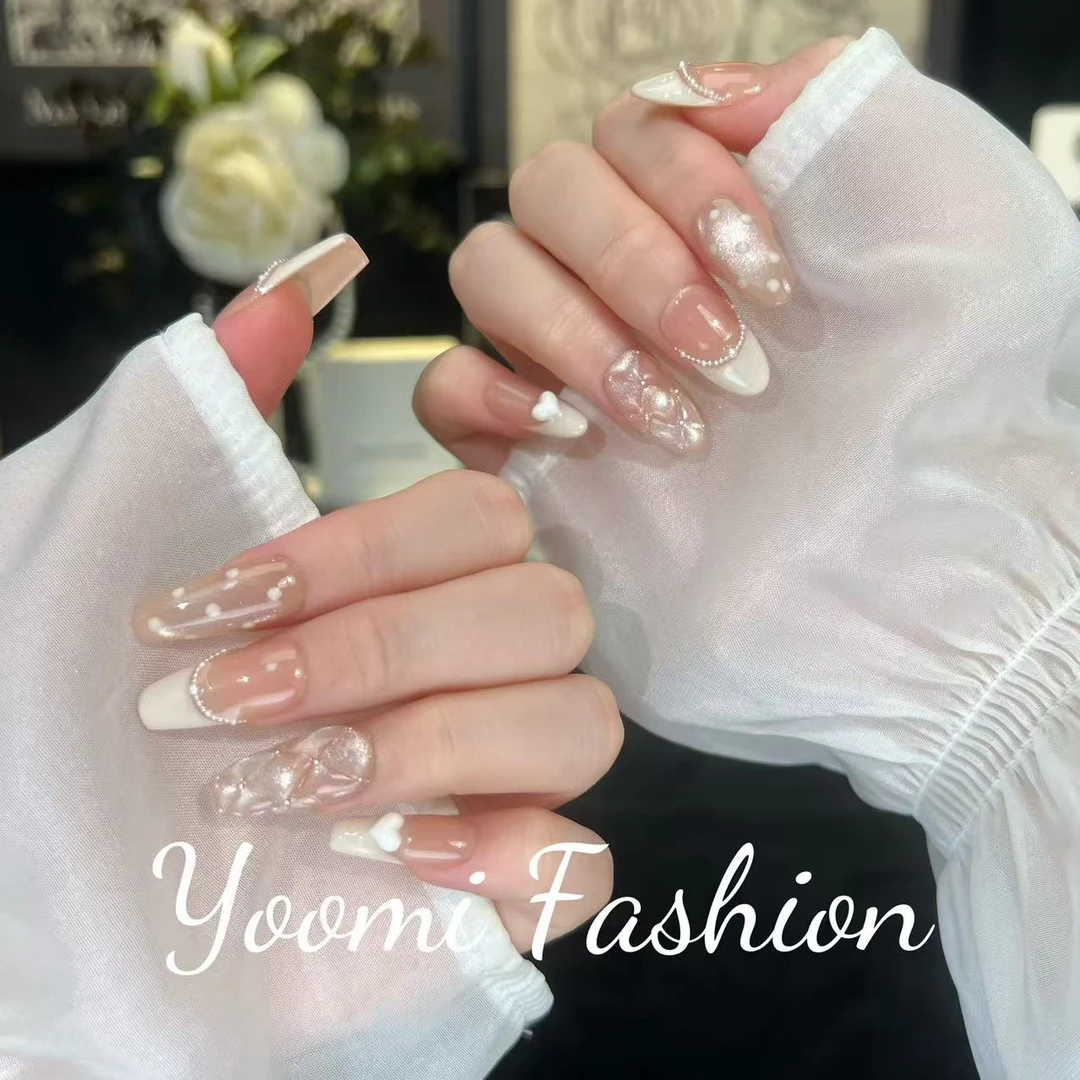 【菱与小香】Yoomi悠靡时尚新款手绘草莓纯手工打造穿戴甲美甲贴