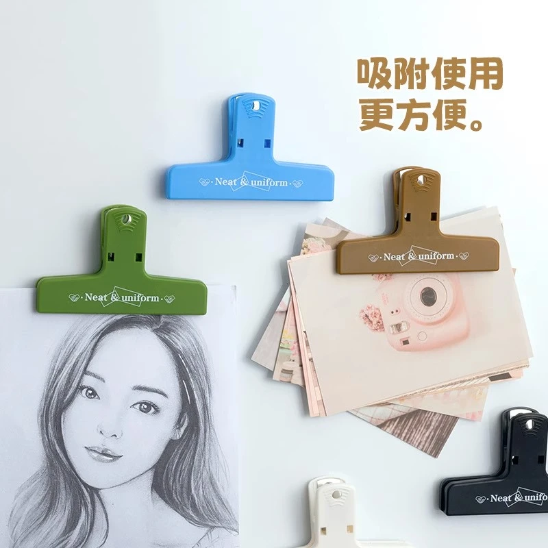 风复古创意文具办公彩色磁吸夹小红书同款手帐夹子ins收纳票据夹