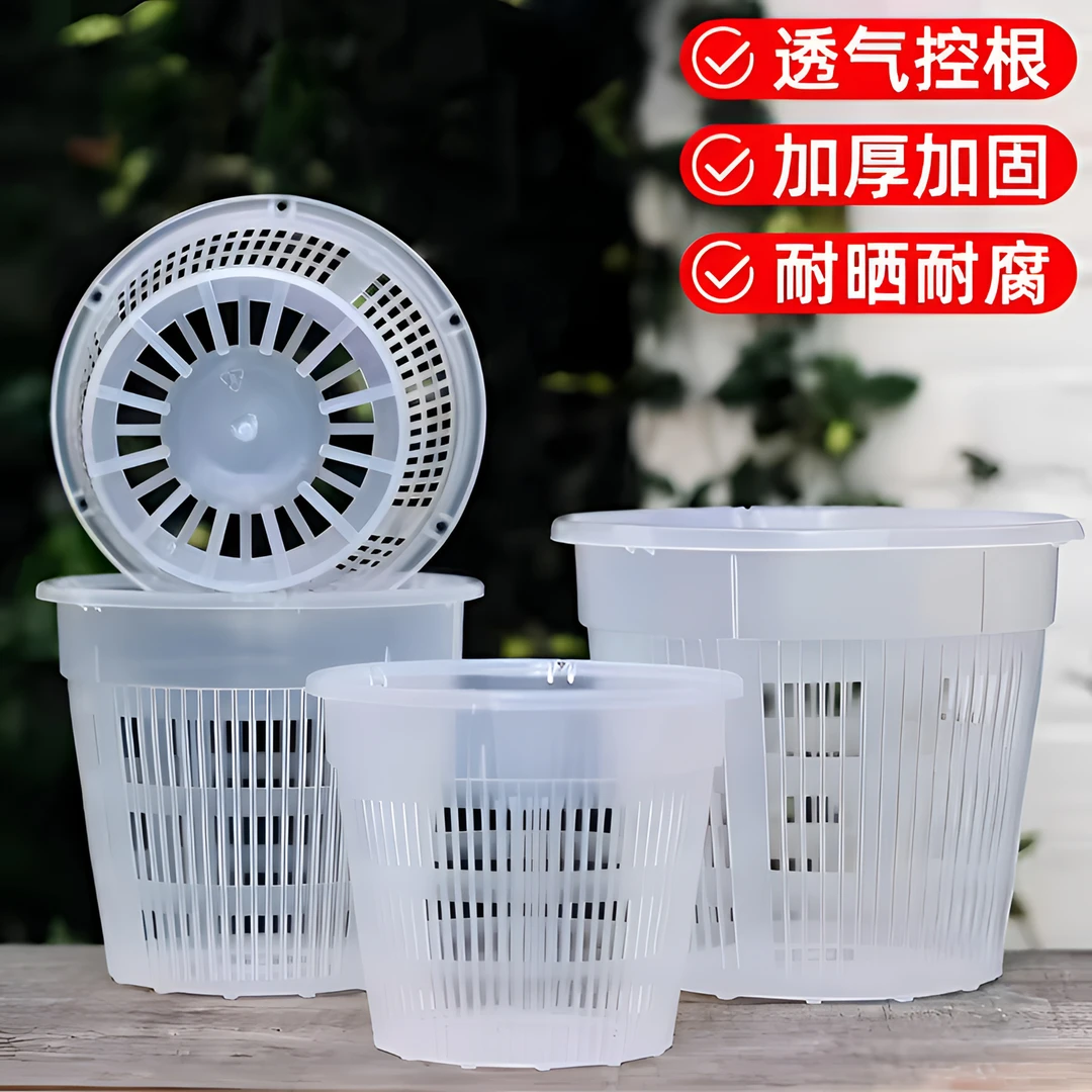 加厚透气塑料透明控根盆兰花花盆大号蝴蝶兰绿萝专用花盆篮水培篮
