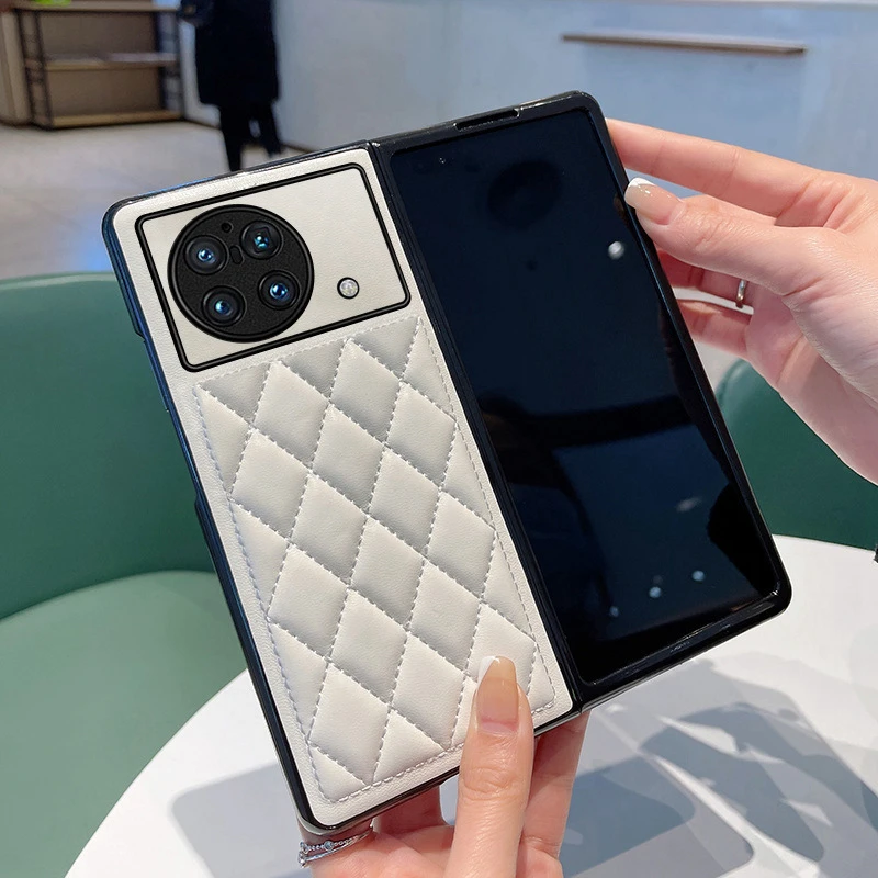 vivoxfold手机壳折叠菱格小香风皮套奢华防摔vivoxfold+保护壳