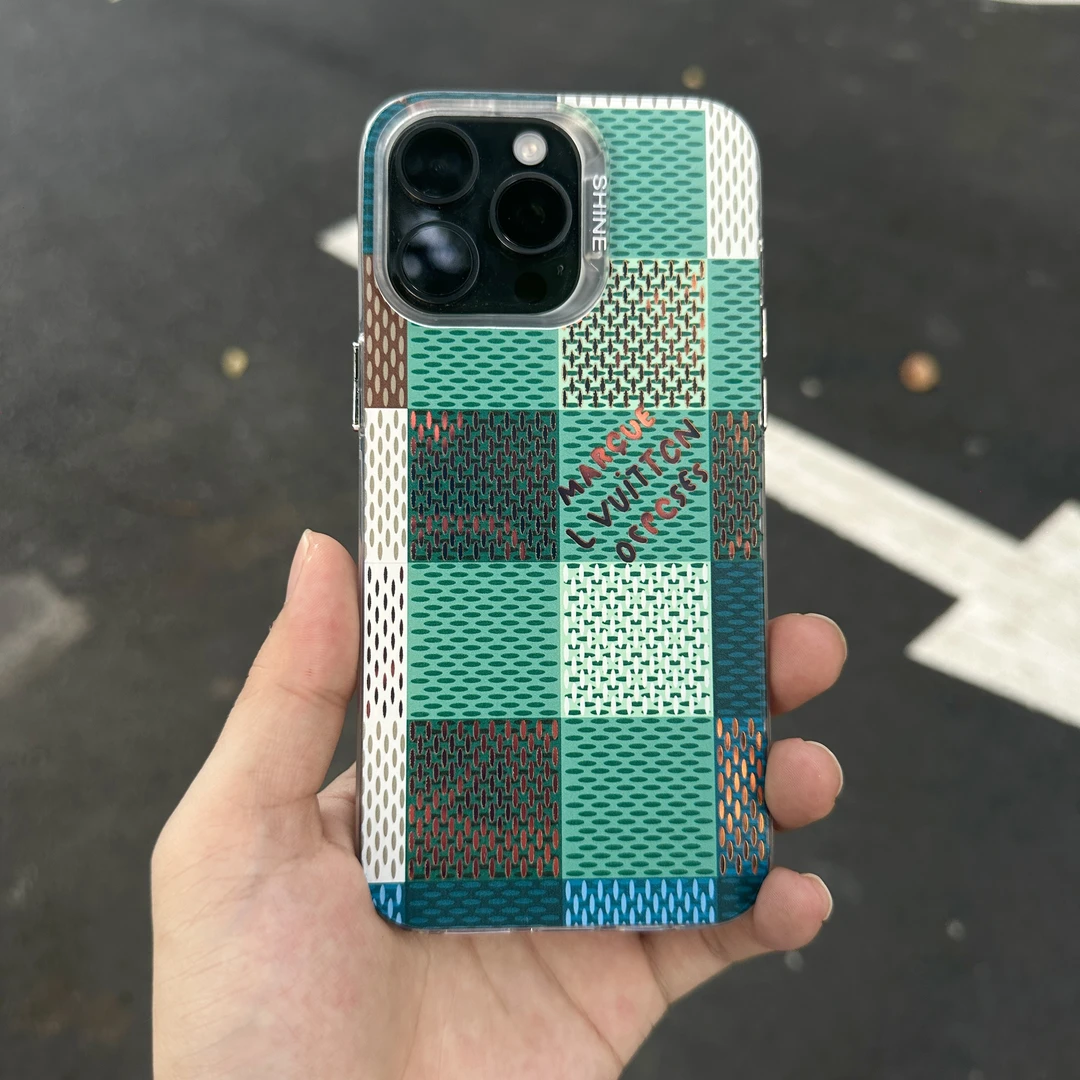 格子拼接潮牌网红爆款适用15苹果iphone14promax13手机壳12情侣11