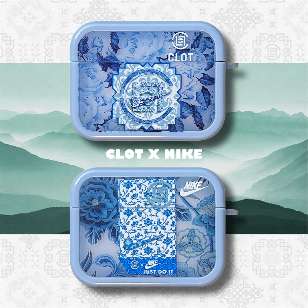 潮牌青花瓷CLOT联名网红爆款适用苹果Airpods1/2pro高级感耳机套