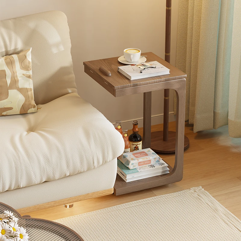 木屋记沙发边几可移动小茶几茶台带轮实木客厅边桌床边桌现代家用