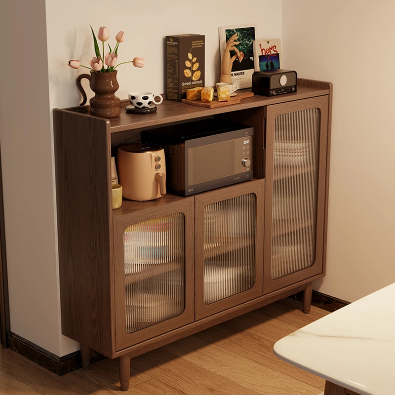 木屋记实木餐边柜小户型超薄橱柜厨房储物家用窄柜30CM靠墙茶水柜