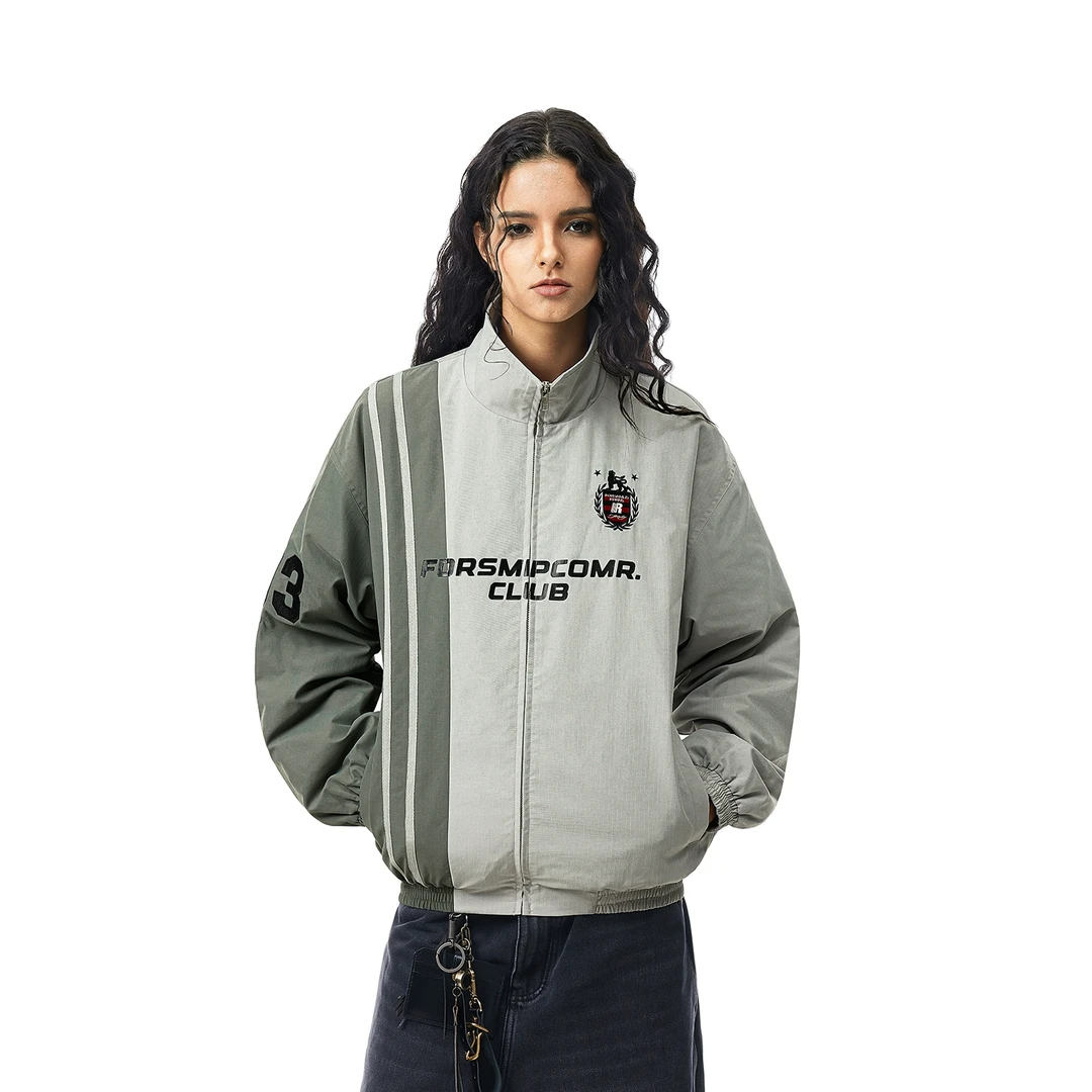 FDR官方店 美式复古徽章拼接撞色夹克外套