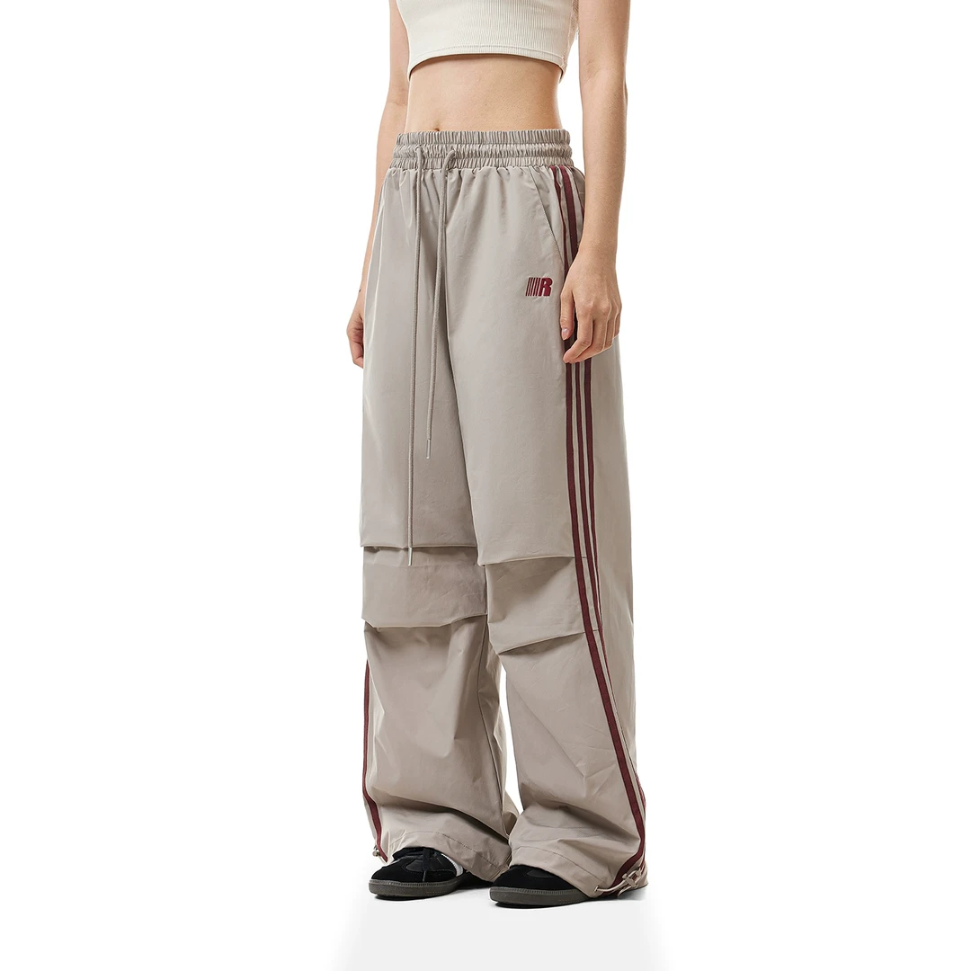 FDR官方店 美式复古织带撞色R字伞兵裤男女秋季运动宽松直筒长裤