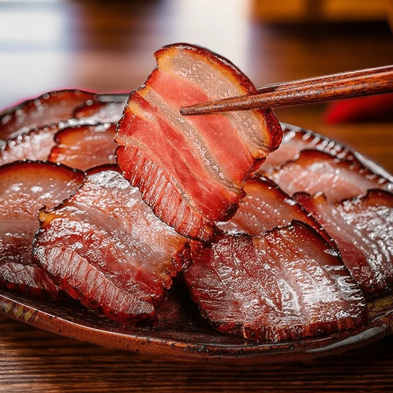 龙港烟熏腊肉柴火烟熏土猪肉湖北腊肉肥瘦均匀大块腊肉哥咸香味美