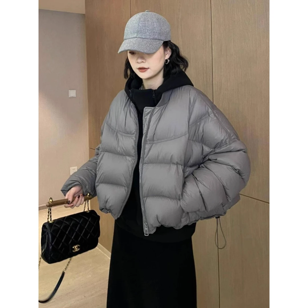 欧货红洋气炸街女装棒球棉服网短款2024新款秋冬宽松百搭加厚外套