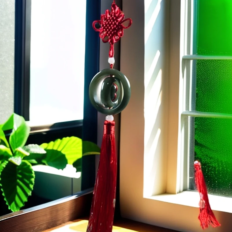 和田玉圆环车挂时尚