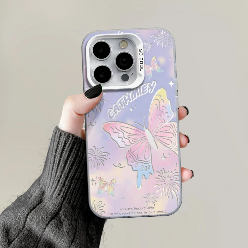 彩银IMD彩色蝴蝶适用于苹果15华为oppo小米vivo荣耀红米100iphone