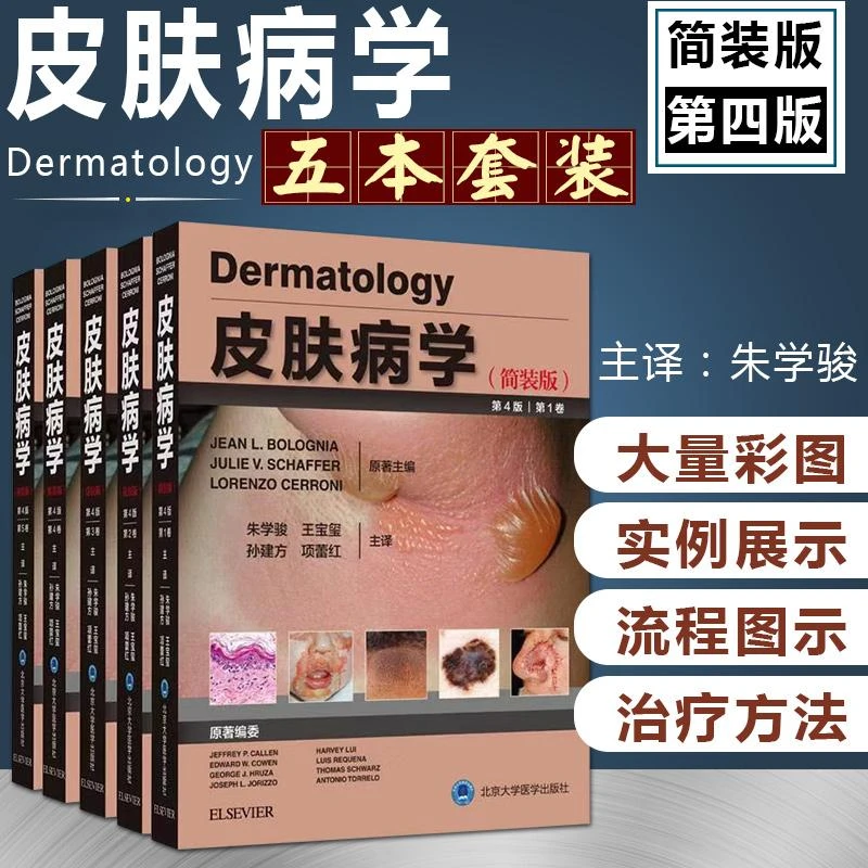 皮肤病学(简装版/第4版/共5册)北京大学医学出版社