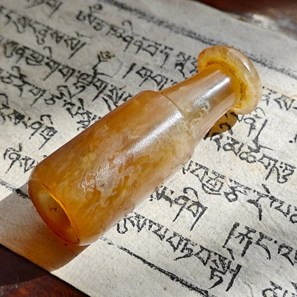 玛瑙烟嘴 高57 直径20 包挂 把件 包浆吊坠