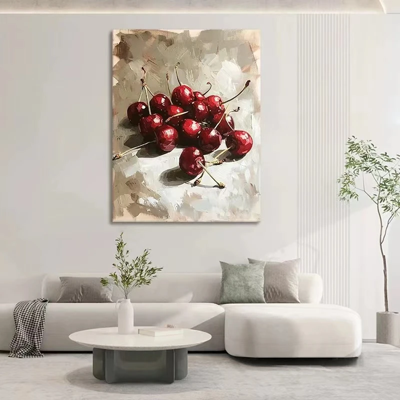 【樱桃】手工砂岩装饰画