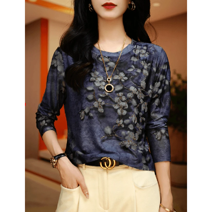 早秋肌肤网纱上衣透气双层高级百搭套头