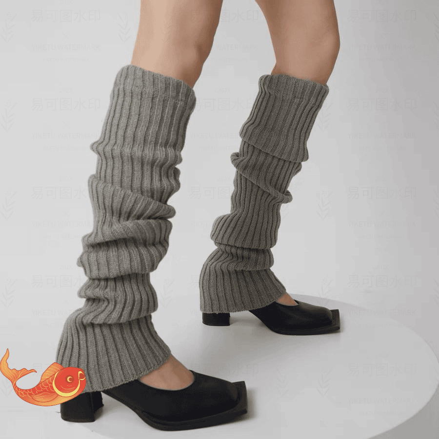 高颜值风长筒堆堆袜辣妹2腿套白色袜套秋冬长日系