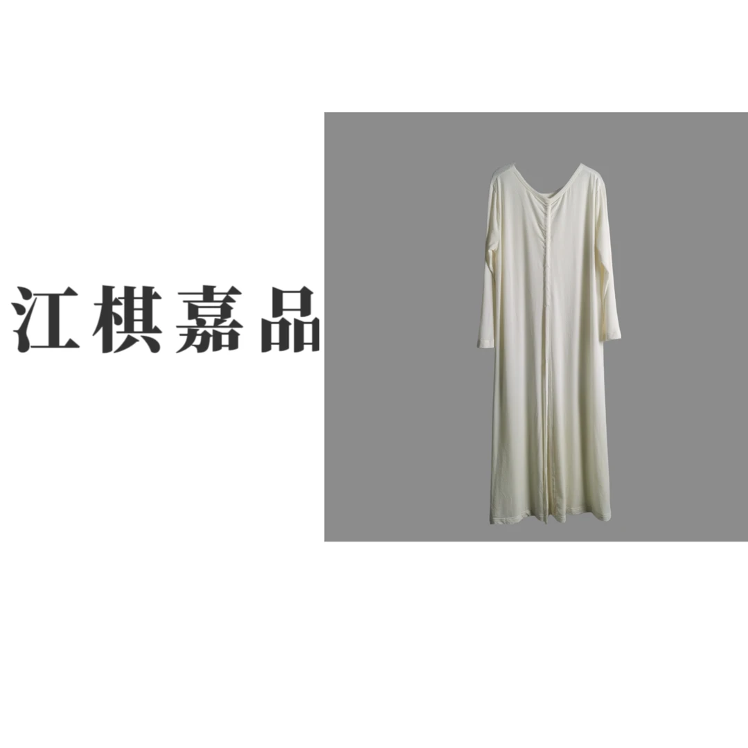 【江棋嘉品】时尚设计感中间抽绳前后两穿连衣裙小众连衣裙20202968