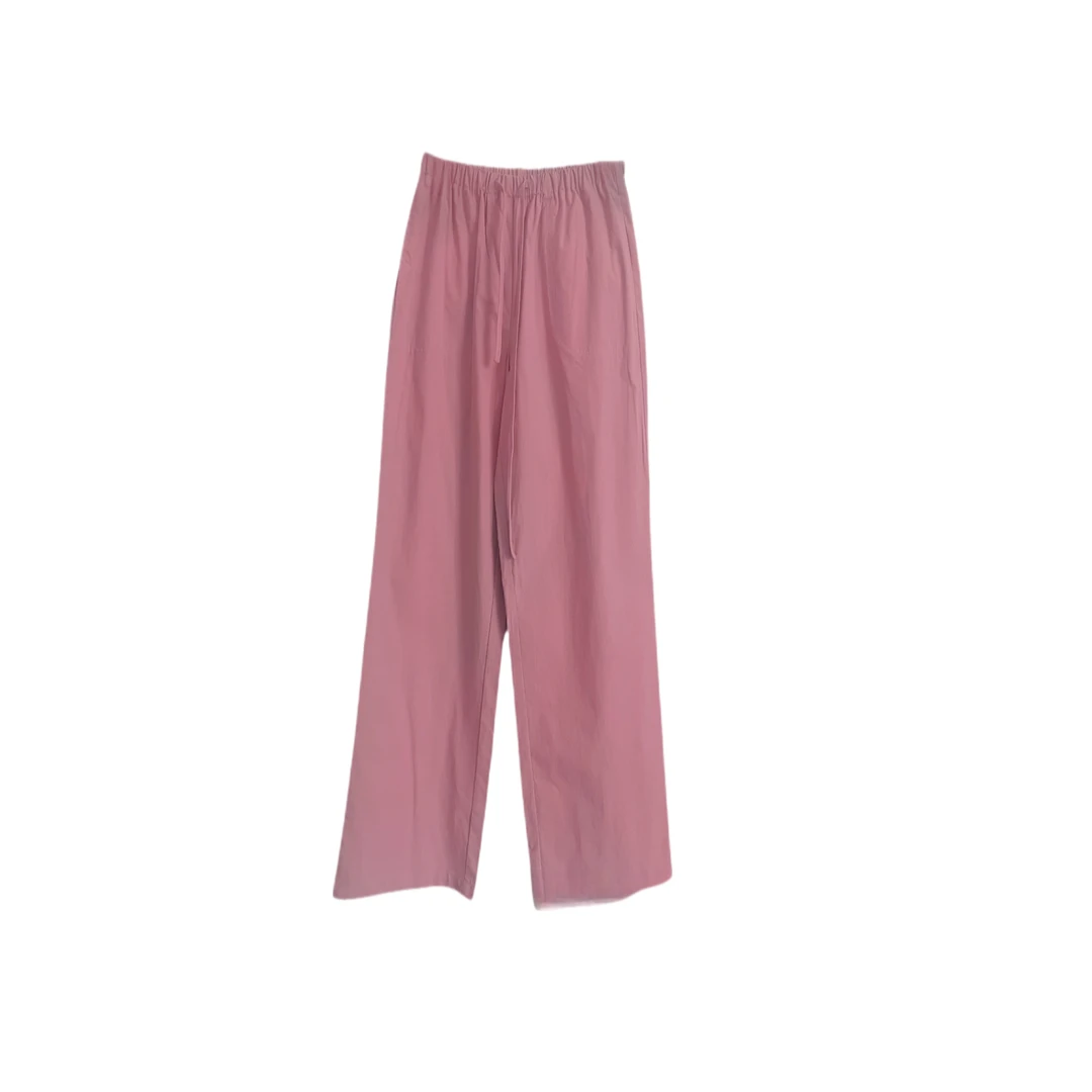 【江棋嘉品】[100%全棉]通勤风休闲显瘦显腿直松紧腰长裤JQ8133