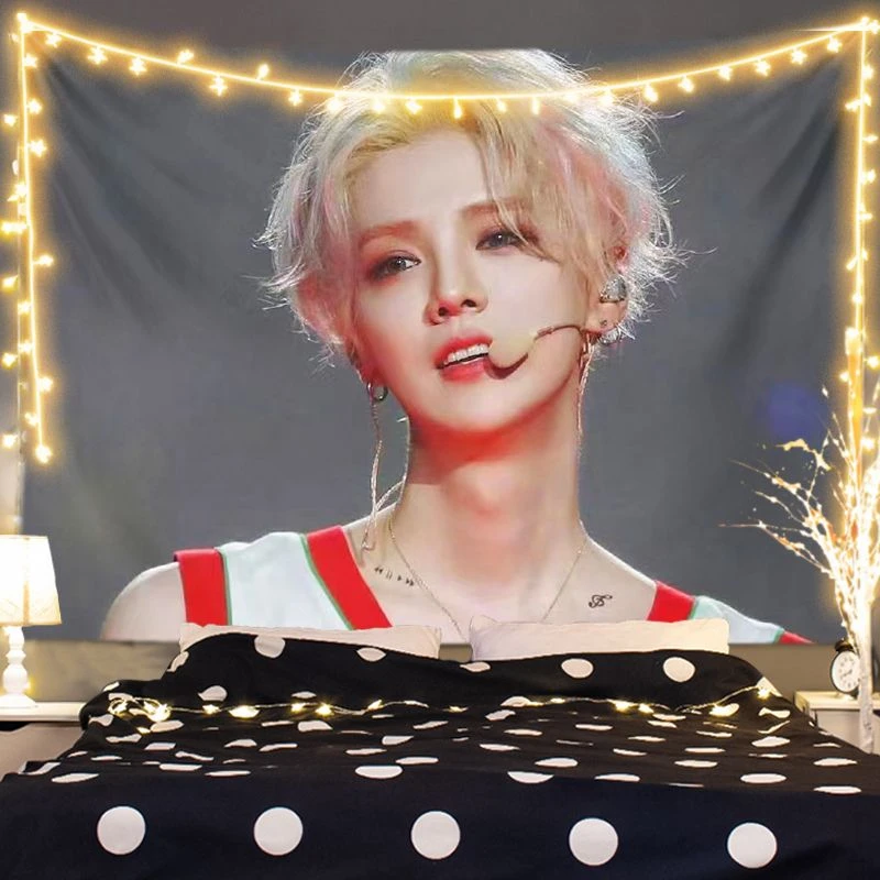 鹿晗背景墙挂布出租房宿舍背景布海报布艺挂墙墙布房间装饰挂毯