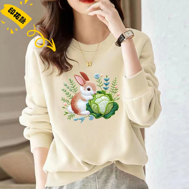 2024新款秋季华棉圆领卫衣INS印花情侣装卫衣时尚休闲卫衣6-组合