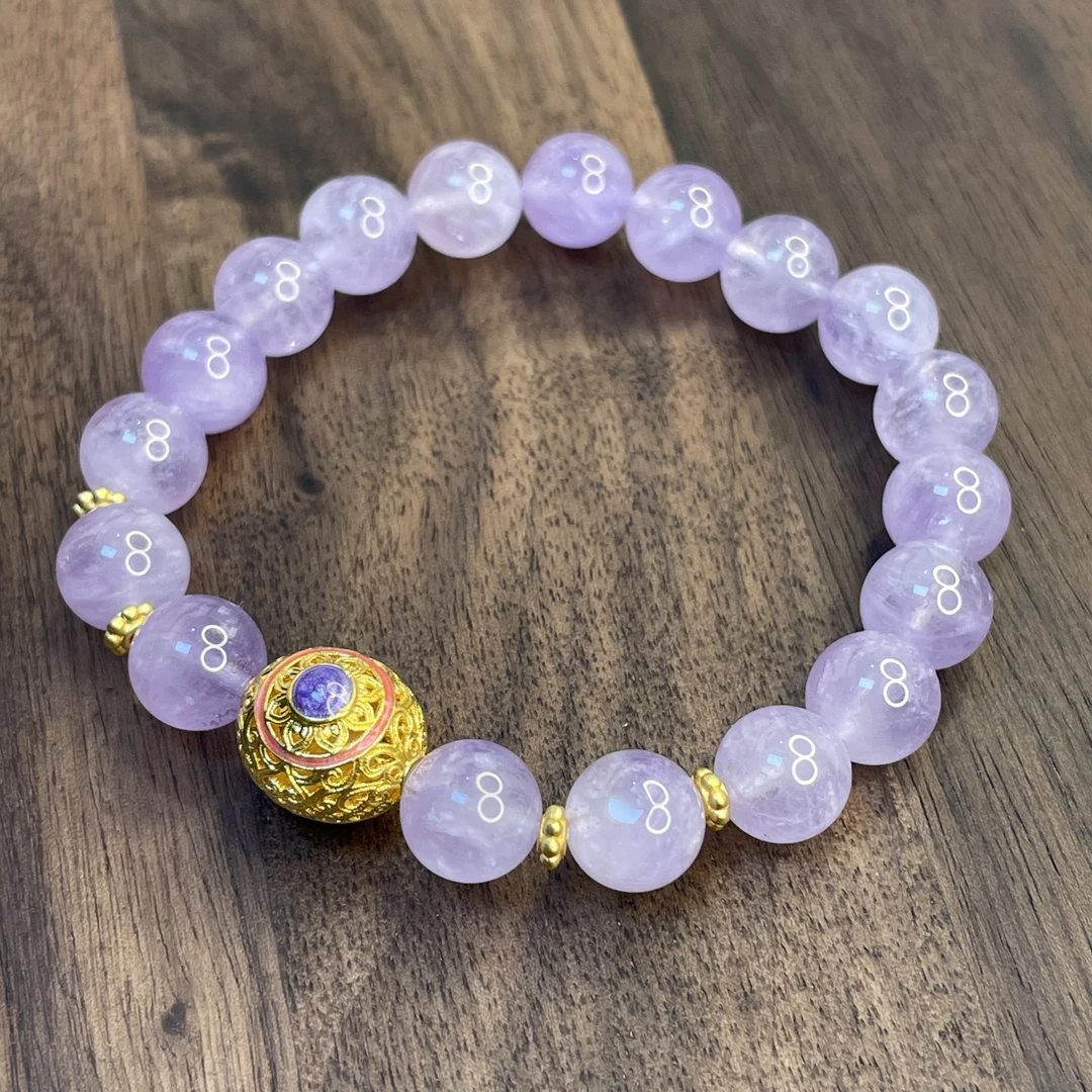 足金999串珠黄金转运珠紫玉5D黄金工艺珐琅工艺手串