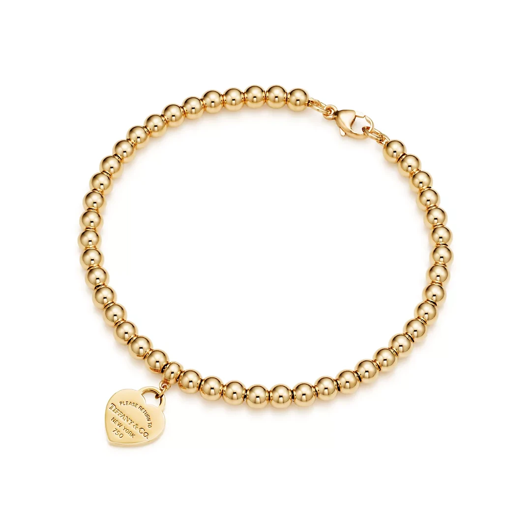 99新 Tiffany & Co./蒂芙尼 Return to Tiffany系列 黄金圆珠手链