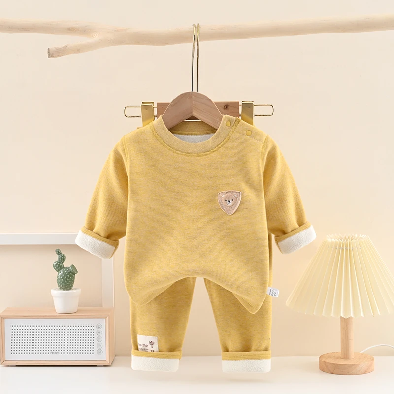 儿童加绒内衣套装秋冬季分体长袖秋衣秋裤加厚保暖宝宝打底家居装