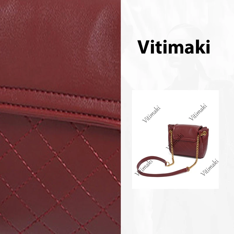 Vitimaki/真皮定制 新款时尚百搭单肩斜跨包 8309-红色 18*6*13cm