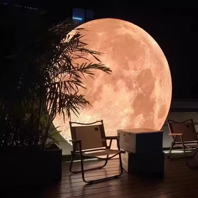 网红景点打卡 月球灯箱 落日灯箱 夕阳灯箱 创意装饰灯 氛围灯