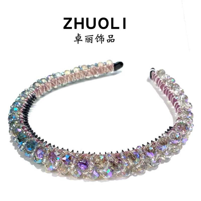 C453韩版手工混彩水晶发箍