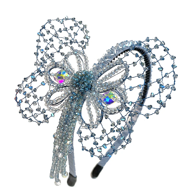 C553韩版水晶蝴蝶流苏发箍