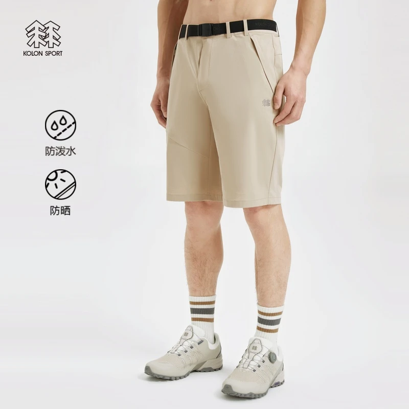 KOLON SPORT可隆男士户外全松紧腰5分运动徒步防泼水弹力薄款短裤