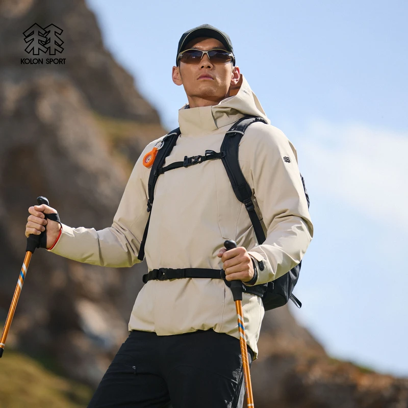 KOLON SPORT可隆户外运动登山男子防水棉服三合一冲锋衣2级可拆卸