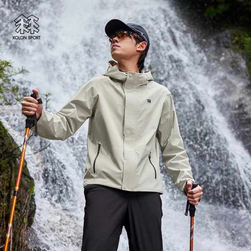 KOLON SPORT可隆防风防泼水户外男子简约冲锋衣2级夹克外套上衣