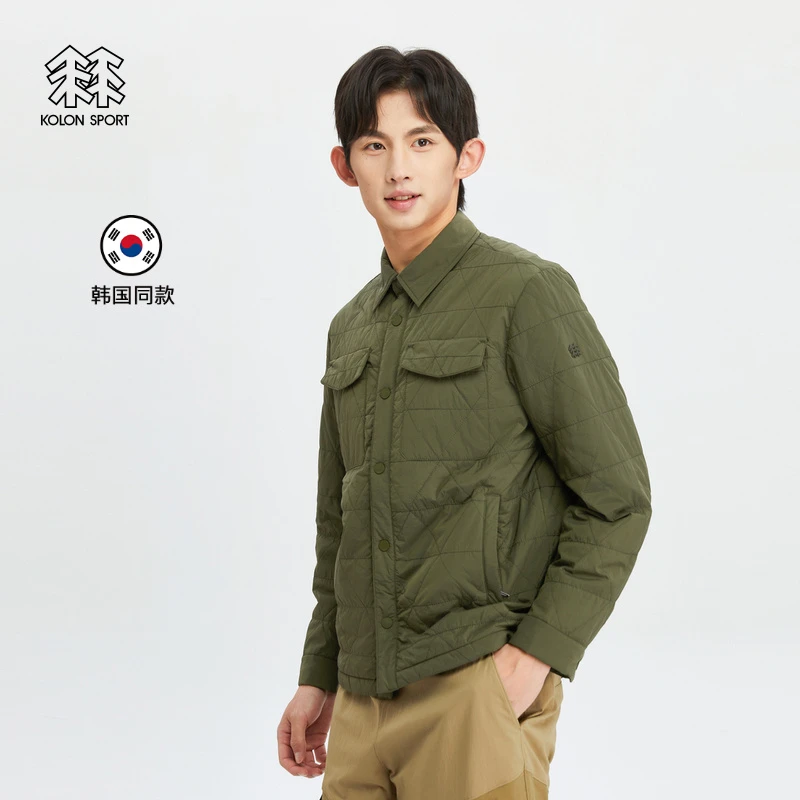 KOLON SPORT可隆男子户外保暖棉长袖打底百搭露营运动可单穿衬衫