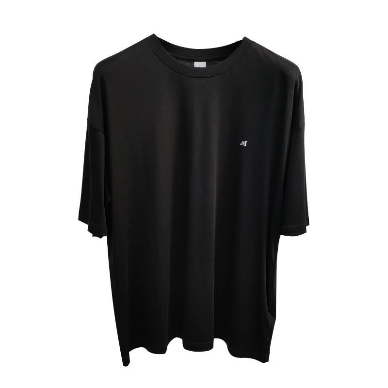 夏季新款男士轻薄透气休闲百搭潮牌圆领短袖T恤上衣7576