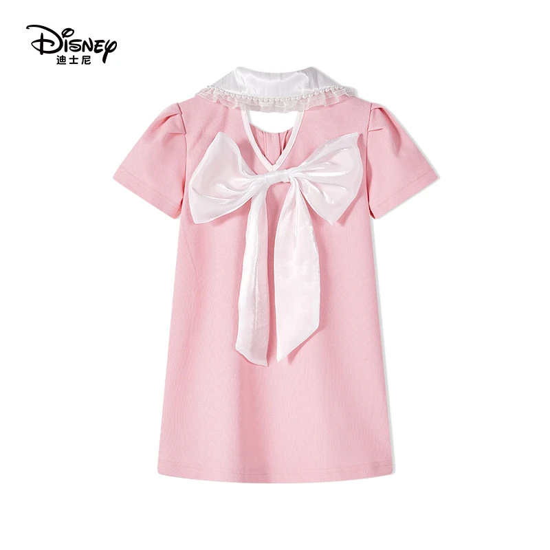Disney/迪士尼(汽水少女)夏季POLO裙翻领中长款蝴蝶结时尚洋气037