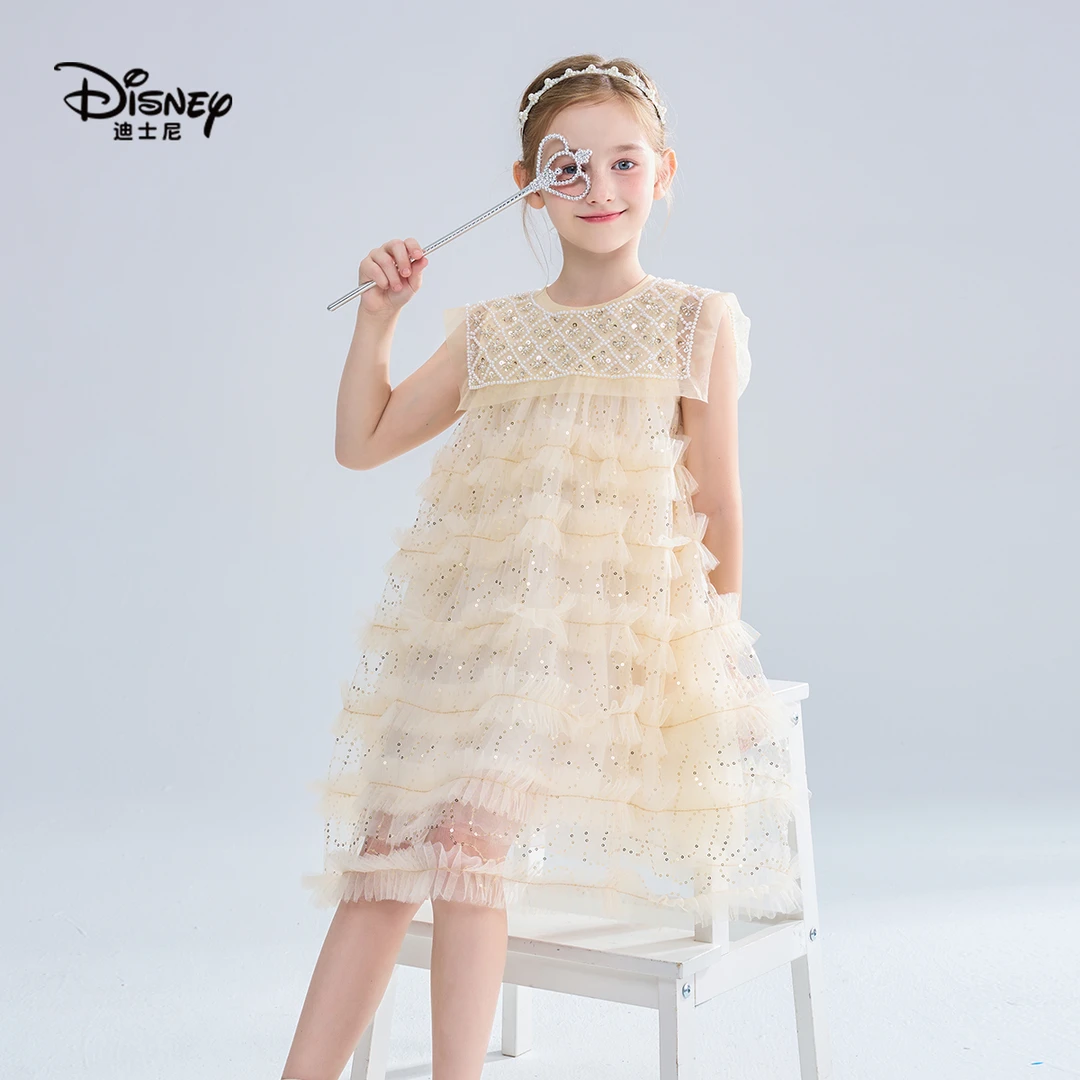 Disney/迪士尼（千金公主）新款夏季「欧若风」女童公主蕾丝连衣裙