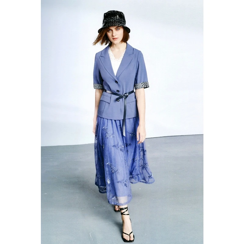 春夏新款气质减龄网纱百搭半身裙 伊2111B