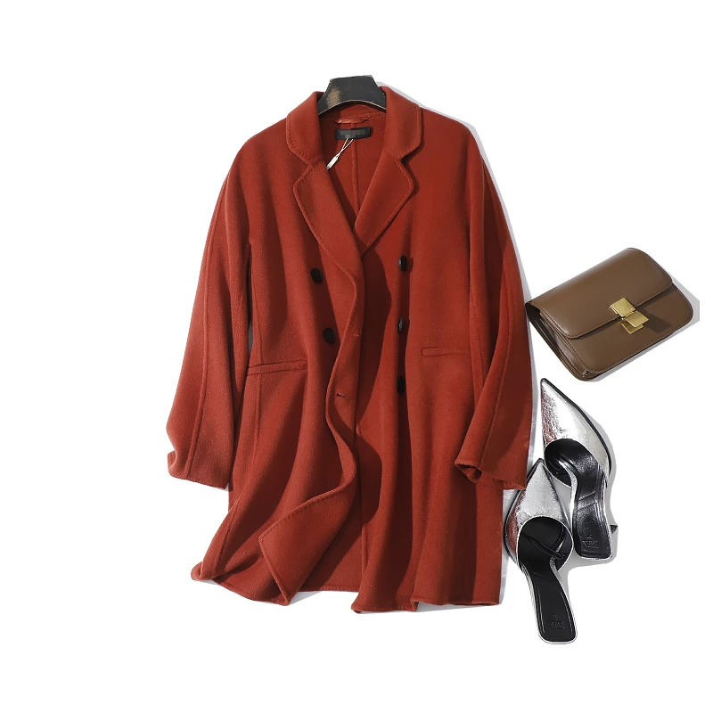 秋冬新款气质百搭羊毛羊绒毛呢风衣外套 之33717J