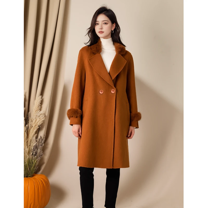 台湾品牌毛呢外套秋冬新款洋气高端大衣 绮8847H