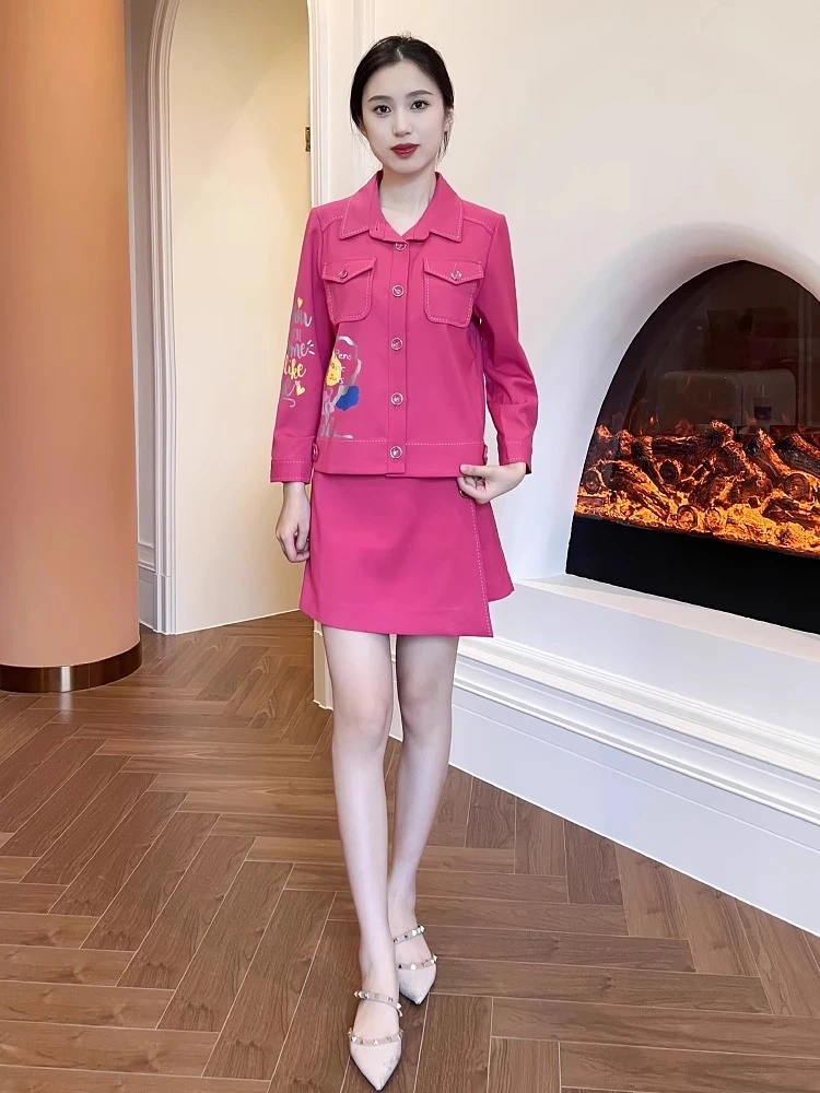 秋冬新款小个子宽松百搭牛仔套装 赫3001E 3002C