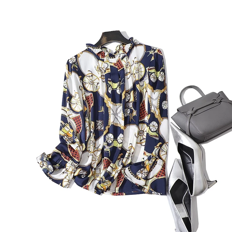 秋冬新款百搭时尚雪纺上衣  贝8076V