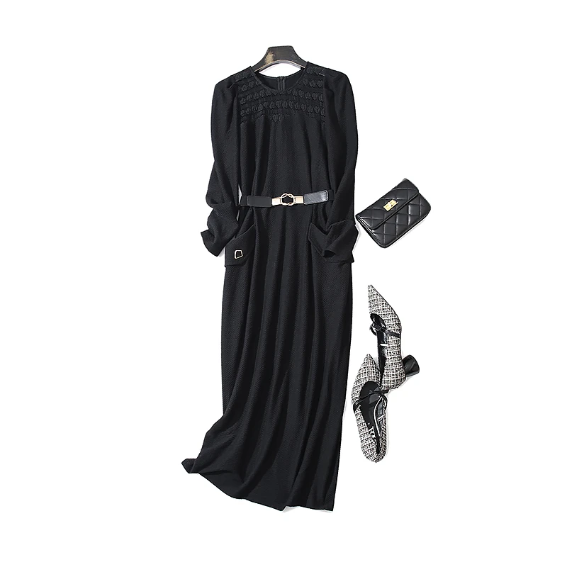 秋冬新款时尚收腰显瘦针织连衣裙 之35525H