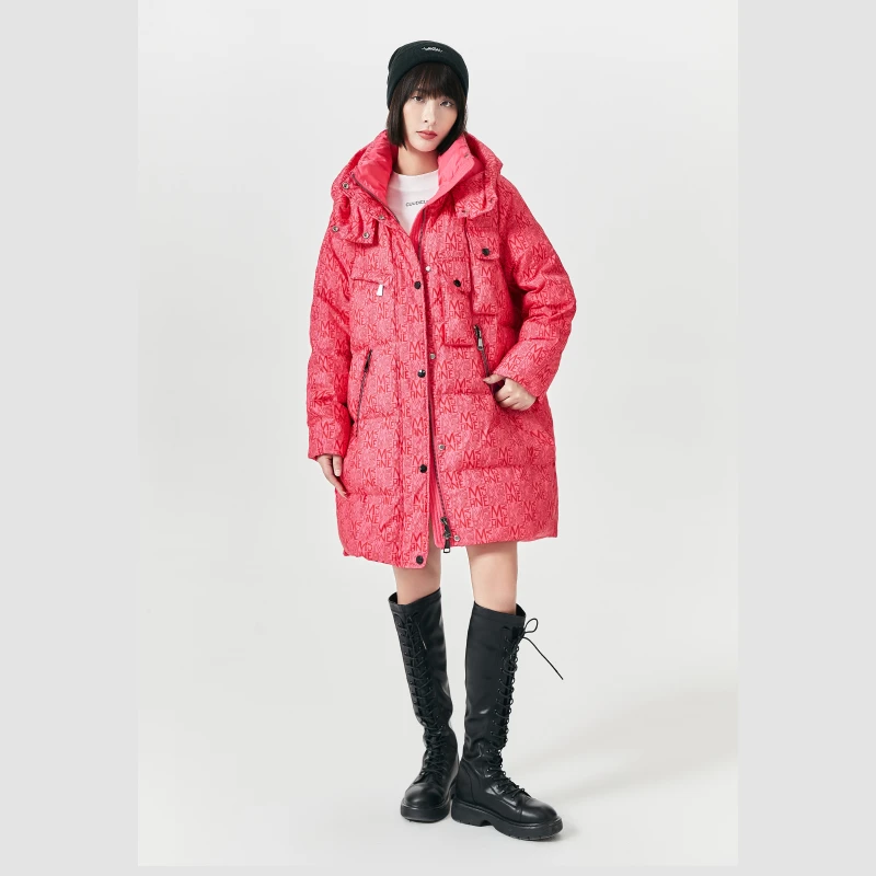 秋冬女装新款加绒白鹅绒宽松羽绒服 D66622082