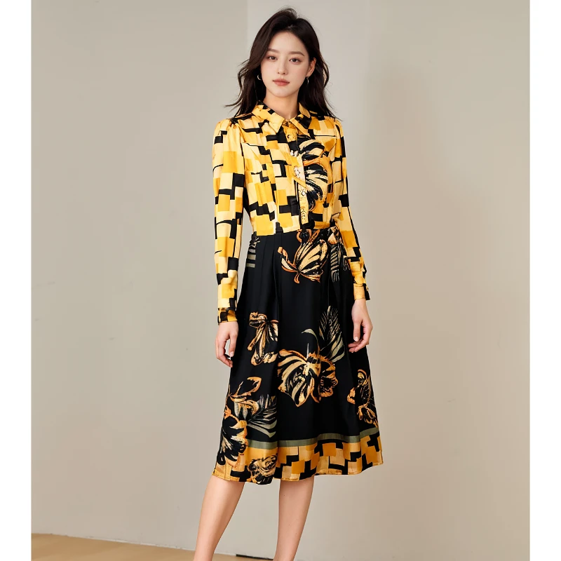 台湾品牌高端连衣裙秋冬新款妈妈裙子 绮5018E